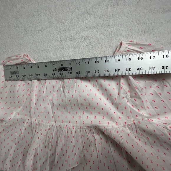 Charlie Paige Womens Pink Polka Dot Ruffle Sleeve Blouse Top XL 100% Cotton New - Picture 6 of 8
